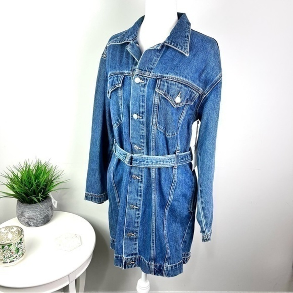 ÉTICA Mini Dress womens size small denim Joelle jacket dress - Picture 3 of 12